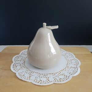 Glazed Ceramic Biege Pear Fall Decor Thanksgiving Harvest